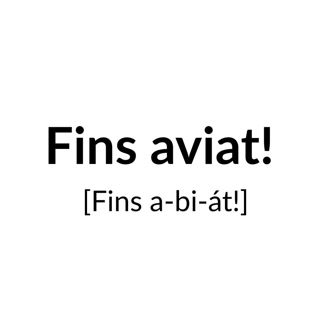 Fins aviat!